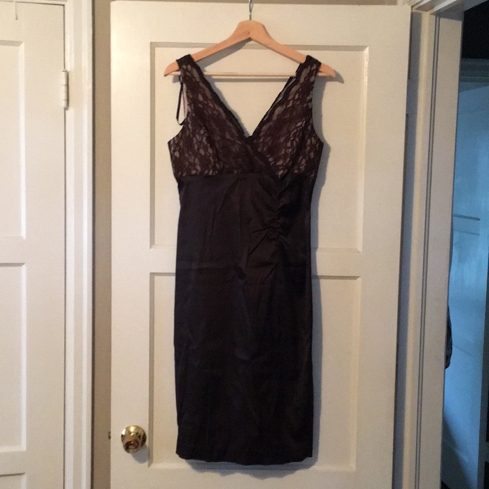 Brown silky dress